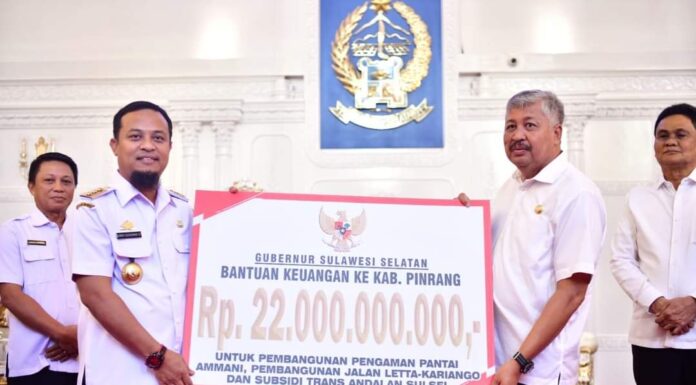 Bantuan Keuangan untuk Pinrang Dikucurkan, Ini Peruntukannya pinrang