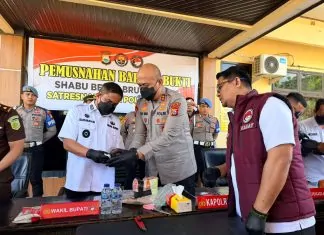 Pemusnahan 3,2 Kg Sabu, Wakil Bupati: Pinrang Kini Sudah Zona Hijau pinrang